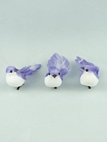 Набор птичек на прищепках 3 шт, 12см, сиреневый 