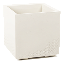 Кашпо на колесиках Lamela Каро Eco beton 40*40h39,4см 36л дренажно-слив.система пластик крем бетон