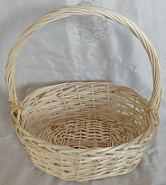 Корзина плетеная (ива) d41*35*h16*hh44см овал выбеленный