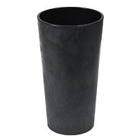 Кашпо Lamela Лилия ECO recycled Бетон d19 h36,4см 4л с вкладкой пластик черный бетон