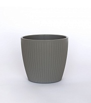 Горшок Эви VipSet d10,5 h9,7см 0,6л с вкладкой пластик серый