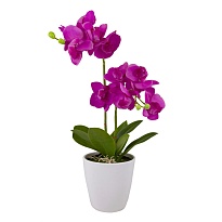 Орхидея фаленопсис 2 ветки искусственный h37 розовый