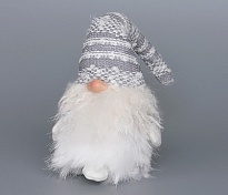 Фигурка декоративная Гном 11,5см белый серый