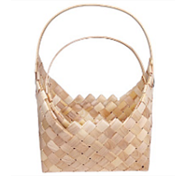 Корзина (секвойя) d26*18*h15,5*hh38,5см сумка светло-натуральный