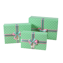 Коробка подарочная "Ромбы" 28,5*20,5*10см зеленый
