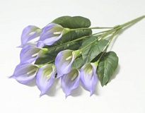 Каллы в букете искусственные 9 голов h50см фиолетовый