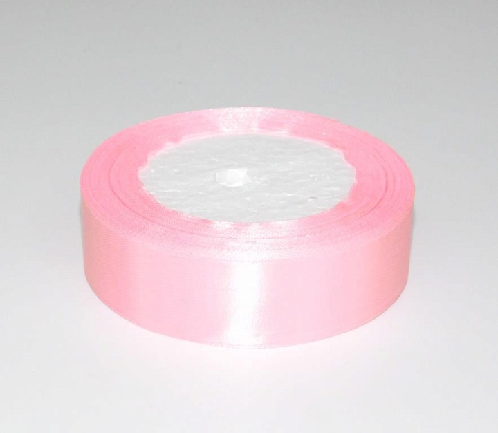 Лента атласная 20мм*25ярд бледно-розовый