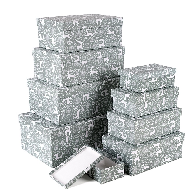 Коробка НГ 17,5*11*7см Олени на рождество