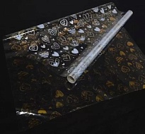 Пленка прозрачная 58см*10м 50мкр Отражение сердце голубой 