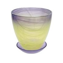 Горшок Органза d14.5 h15.5см 1,6л с поддоном стекло алеб. крш. желто-фиолетовый