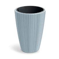Кашпо Prosperplast ORO d39 h55см 20л с вкладкой пластик светло-серый