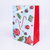 Пакет подарочный НГ 18*24*8см Минимализм микс