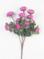 Камелия в букете, искусственная, 15 голов, h34см, сиреневый