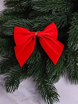 Елочные игрушки Бантики 6шт/уп 8,5*16см красный