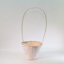 Корзина (бамбук) d23*h17*hh53см круг белый 