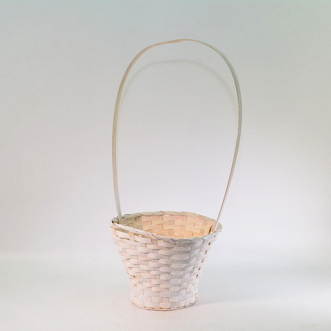 Корзина (бамбук) d23*h17*hh53см круг белый 