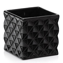 Кашпо квадрат Polnix Piano 14*14 h13см керамика черный