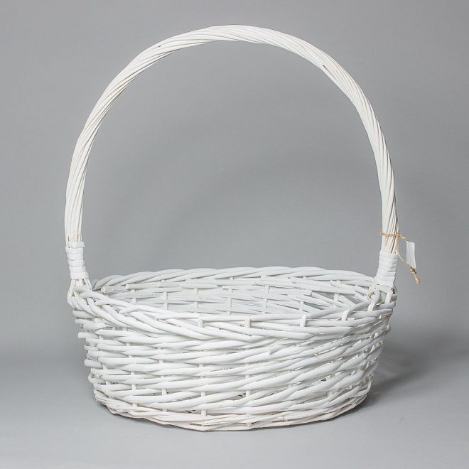 Корзина (ива) d27*h10*hh31см круг белый