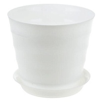 Горшок Лаура d11,5 h10см 0,7л с поддоном пластик белый