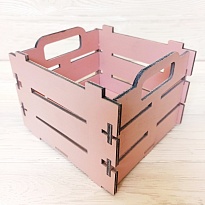 Ящик декоративный Рейка мини 14,8*14*11,5см розовый