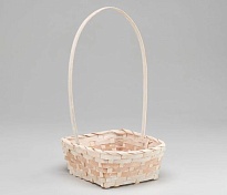 Корзина (бамбук) d18*h8*hh32см квадрат вставка натуральный