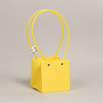 Пакет для цветов 12*12*13см желтый 