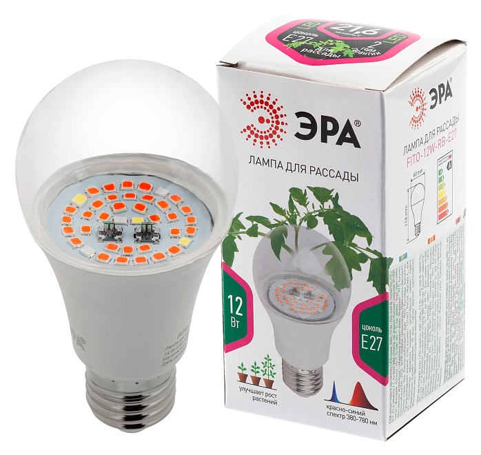 Фитолампа ЭРА красно-синий спектр 12Вт Е27