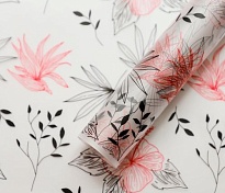 Пленка матовая 58см*10м 50мкр Цветущая магия розовый-черный