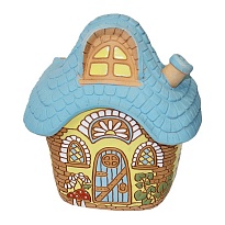 Кашпо Дом из сказки 20*16 h23см 1.6л керамика голубой