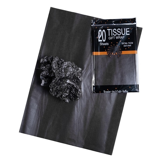 Тишью фольгированная 50*70см, 20л, черный