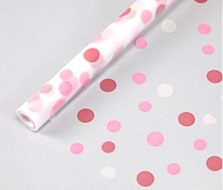 Пленка матовая 70см*08м CartaPack Трехцветный горох розовый/марсала/пудровый