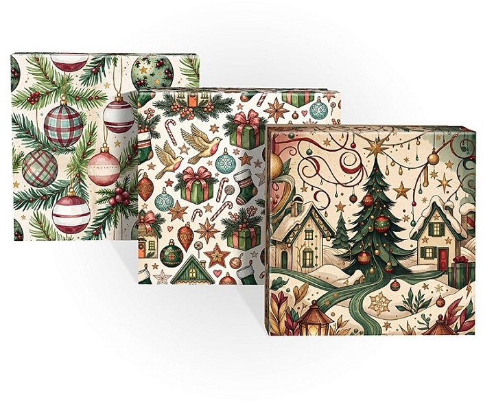 Коробка НГ 17*17*7см Моменты праздника 