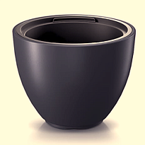 Кашпо Prosperplast Heos d47 h36см 31л с вкладкой пластик антрацитовый