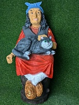 Баба-Яга с котом h90см