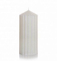 Свеча колонна Bartek, рифленая, блеск d7*h16см, белый
