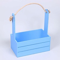 Ящик деревянный для декора 25*15*30см васильковый
