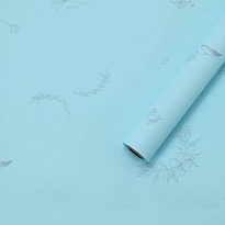 Пленка матовая 58см*10м 65мкр Эстетика пастельно-голубой