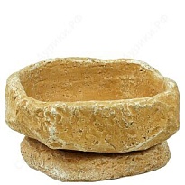 Горшок Гранит 15*14 h6см 0,37л с поддоном гипс светло-песчанный