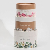 Коробка шляпная Цветочный d16*h10см