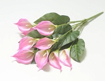 Каллы в букете искусственные 9 голов h50см фуксия