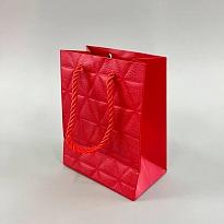 Пакет подарочный 12*15*7см красный 