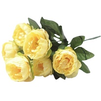 Пион в букете искусственный 6 голов h30см лимонный