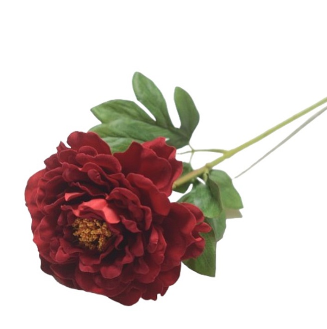 Пион одиночный искусственный h72см бордовый