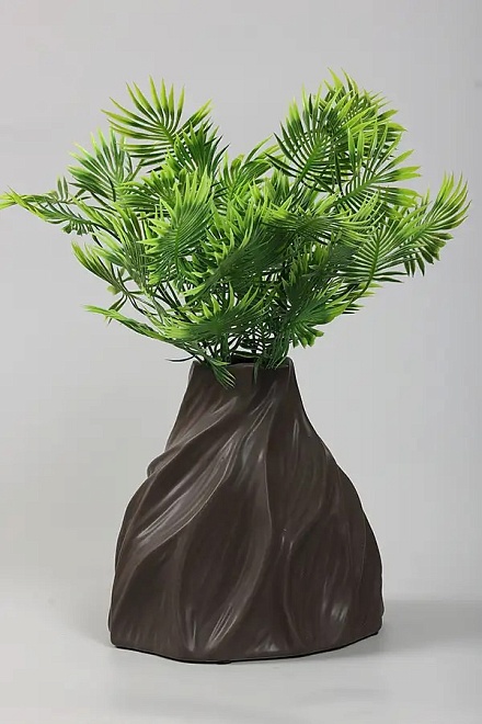 Ваза декоративная h20см керамика серо-коричневый