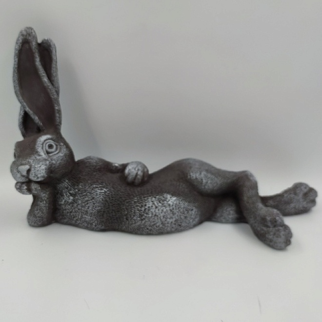 Заяц Арчибальд 49*23*31см серебряный
