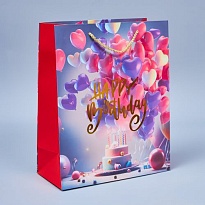 Пакет подарочный 26*32*12см Шары 2