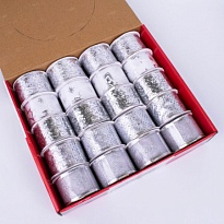 Лента декоративная НГ 5см*270см Серебряный микс 