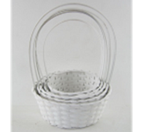 Корзина (бамбук) d24*h11*hh35см круг белый