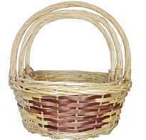 Корзина плетеная (ива) d42*16*h40/35см  вставка круг натуральный