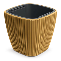 Кашпо Prosperplast ORO 29*29 h27см 8л с вкладкой пластик горчичный 